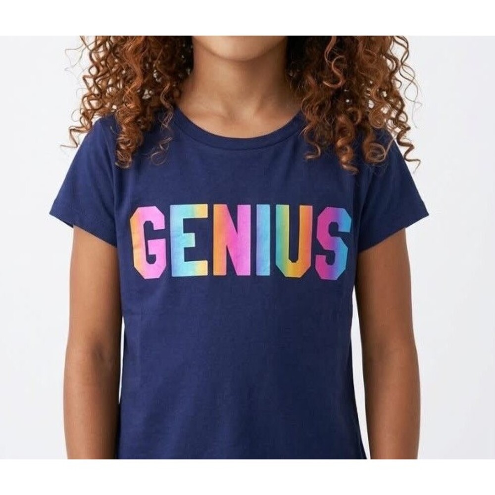 Spotted Zebra Girls Genius Short-Sleeve T-Shirts Crew Neck Top Blue Size M -8 - Picture 3 of 9